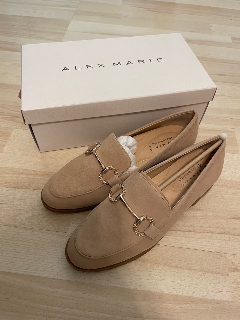 NEW! Alex Marie Gilmore Bit Buckle Loafers in Toasted Taupe/Tan, Size 9.5 Women